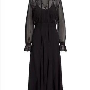 Ralph Lauren Elegant Black Sheer Sleeve Dress